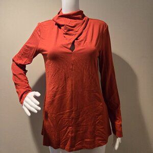 NWT Joseph Ribkoff Keyhole Mockneck Turtleneck Orange 6